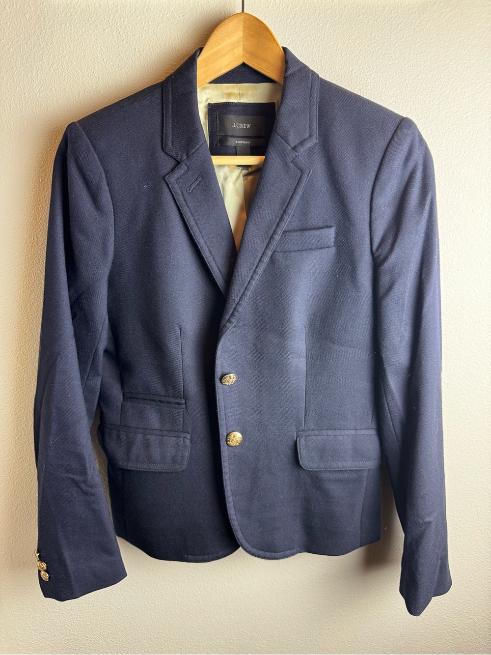 J. Crew Women's Navy Wool Schoolboy Blazer